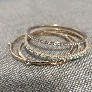 Plunder Gold and Silver Bracelet Set with Turquoise Accents